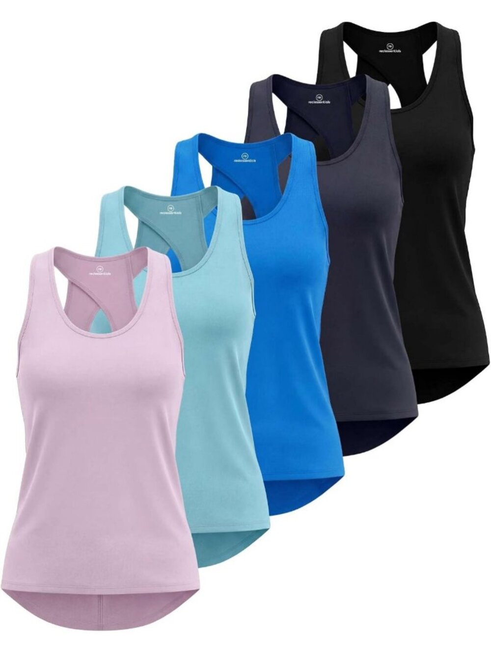 5 Pack Women's Open Back Tank Tops - Athletic Workout Shirts for Gym & Yoga